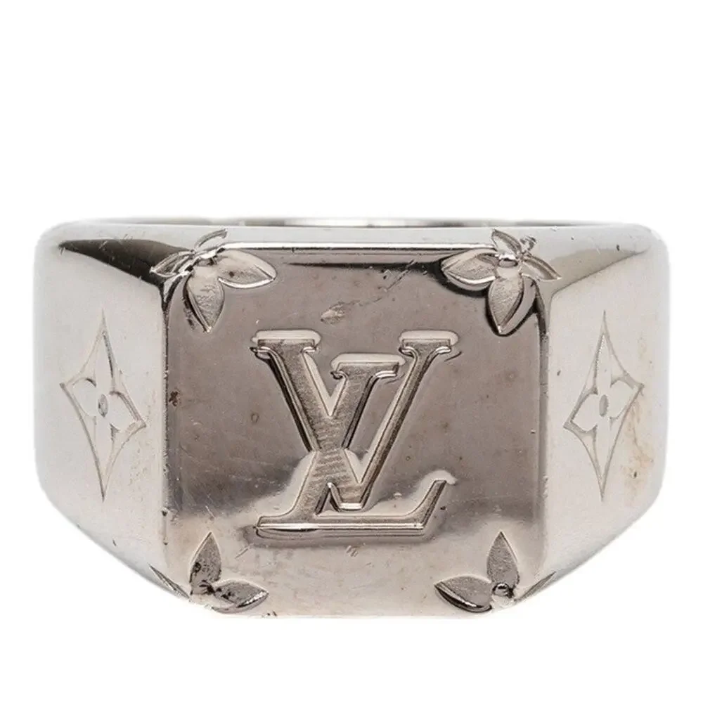 Louis Vuitton Monogram Signet Ring M Silver